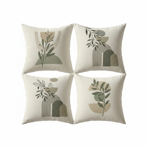 Set di 4 Copricuscini Moderni da Esterno in Stile Boho Astratto, 20x20 Pollici, in Misto Lino, Cuscini Decorativi Comodi per Sedute - Product Image 2