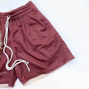 Manufacture Custom Sublimated Gym <strong>Shorts</strong> with Drawstrings Angel Pattern Double-Sided 4-inch Inseam Reversible Soft Mesh <strong>Shorts</strong> - Product Image 4