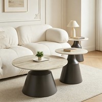 Table basse et table d'appoint de salon au design moderne, table basse de luxe en bois et acier inoxydable pour le salon