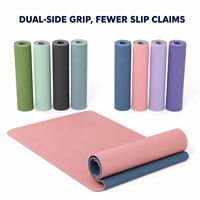 Tapis de sport rectangulaire en TPE avec logo personnalisé en relief, résistant à l'abrasion, pour les détaillants et les fournisseurs en gros d'articles de sport