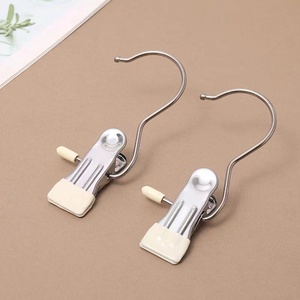 Pinces à <span class=keywords><strong>linge</strong></span> et cintre <span class=keywords><strong>en</strong></span> acier inoxydable-Cintre à crochet polyvalent durable pour la lessive et la garde-robe - Product Image 6