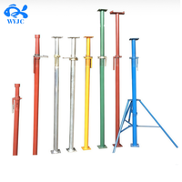 Étais de coffrage télescopiques en acier bleus réglables, diamètre 40-60 mm, sécurisés et personnalisables pour la construction hospitalière, très sûrs