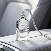 8ML Carré Transparent Diffuseur de Parfum de Voiture Bouteille Bouchon à Vis Or Argent Noir Liquide Parfums Désodorisant de Voiture Aromathérapie