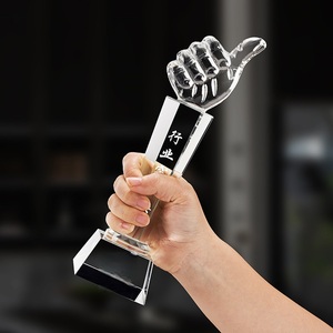 Trofeo Deportivo <span class=keywords><strong>de</strong></span> Cristal Personalizado HBL con Diseño <span class=keywords><strong>de</strong></span> Pulgar Arriba, Premio para Competiciones <span class=keywords><strong>de</strong></span> Liga, Trofeo <span class=keywords><strong>de</strong></span> Victoria Transparente K9 - Product Image 2