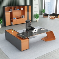 Bureau de direction en L moderne, étanche et extensible avec tiroir à dossiers - Table de PDG - 12