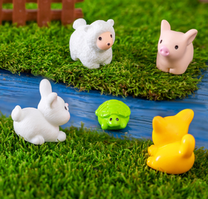 1-2cm piccoli accessori per terrario da giardino con Figure di animali giocattoli in resina miniature di capra statuetta di coniglio di pecora serpente di maiale <span class=keywords><strong>cavallo</strong></span> di anatra - Product Image 6