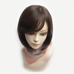 Body Wave Hand Tied Bob Wig Human Mix Natural Black Brown Monofilament Top Memory Cap Lightweight No <b>Shed</b> - Product Image 3