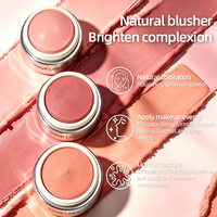 Fard à joues crème 3 couleurs Pêche Rose Fleur de haricot Corail Haute Pigmentation Texture Lisse Teint Naturel Éclatant Maquillage Léger pour le Visage