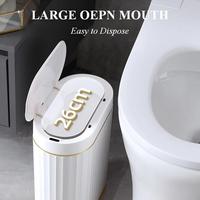 Poubelle Intelligente à Capteur ELPHECO Slim 14cm, Poubelle Automatique Sans Contact, Étanche IPX5, Poubelle pour Salle de Bain