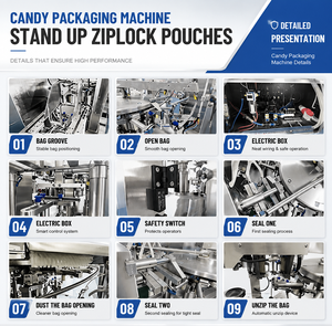 Máquina automática de llenado y sellado de bolsas Doypack preformadas con cierre para gomitas, dulces y gránulos, con función de conteo. - Product Image 4