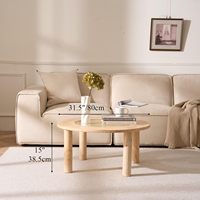 Table basse en bois massif Senwell, style rétro naturel, design moderne, gris, meubles de salon écologiques