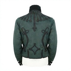Men Vintage Custom Logo <b>Woolen</b> Quilted Jacket Stand Collar Double Breasted Stage Performance Outerwear - Product Image 3