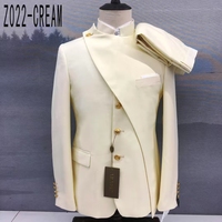 Costume de marié noir à col mandarin, coupe ajustée, motifs unis, veste et pantalon, 2 pièces, costumes pour hommes, costumes de mariage pour hommes Z022