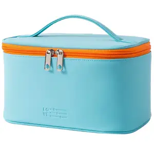 Stokta çok renkli su geçirmez sevimli fermuar kılıf organizatör küçük seyahat kozmetik çantaları kızlar için