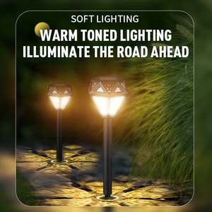 ไฟสวนรูปทรงเพชรพลังงานแสงอาทิตย์ที่สว่างเป็นพิเศษ แสงสว่างสูง กันฝน ให้แสงสว่างโดยรอบสำหรับสนามหญ้า ถนน และลานบ้าน - Product Image 5