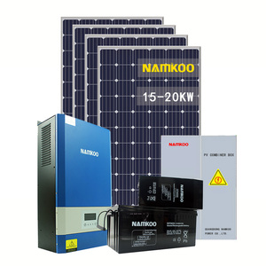 ราคาโรงงาน ชุดโซลาร์เซลล์ครบชุด 20KW พร้อมอินเวอร์เตอร์/คอนโทรลเลอร์/แบตเตอรี่ ระบบออฟกริดสำหรับบ้าน NKOGS-20KW 20kw Solar Po - Product Image 1