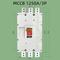 CHOSO COM1-1600 3P/4P 1000A/1250A/1600A 35kA Disjoncteur thermomagnétique à boîtier moulé (MCCB) Interrupteur d'air 400V/380V/415V