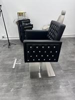 Fauteuil de Barbier Sulin Luxe Moderne Doré, Durable, Ergonomique, Rotation à 360 Degrés, Mobilier Professionnel de Coiffure pour Salon