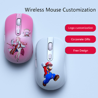 Souris sans fil rechargeable de dessin animé personnalisée OEM 2.4GHz + souris BT pour ordinateur portable à domicile, bureau, souris de jeu