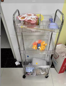 Three-Layer <strong>Trolley</strong> Rack Acrylic Utility Cart for Home Use Kitchen and Toilet Storage Rack - Product Image 2