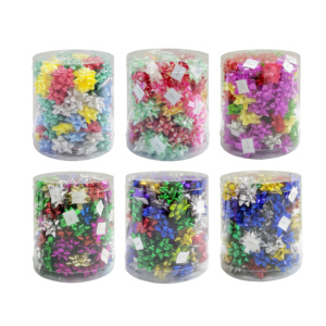 Vendita al dettaglio calda 2.5cm Mini fiocco regalo set di decorazioni di buon compleanno confezione da 100 unità fiocco autoadesivo con nastro a stella - Product Image 2