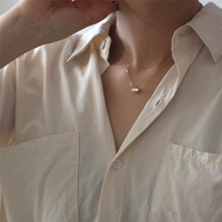 Collier délicat en zircon, chaîne avec pendentif, petit cristal, S925