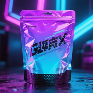 Pochette debout refermable zip-lock en mylar holographique de 16oz avec impression personnalisée emballage d'aliment pour animaux de compagnie anti-odeur au fini mat - Product Image 2