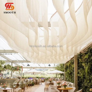 Cortina de Techo para Eventos y Bodas, Personalizable, de Tela de Chifón Marrón, para Decoración de Techos en Eventos - Product Image 3