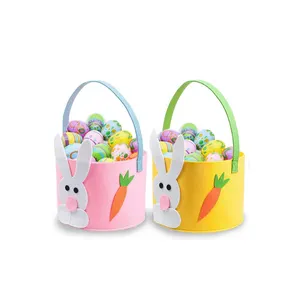 Cá Nhân Hoá Cổ Điển Thiết Kế Mới Dễ Thương Easter Rabbit Egg Bag Cảm Thấy Vải Easter Bunny Giỏ