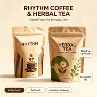 Sachet Doypack Personnalisé en Papier Kraft Imprimé, Qualité Alimentaire, Refermable avec Fermeture Éclair, pour Café Moulu, Tisanes, Fruits Séchés