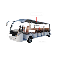 Bus électrique touristique personnalisé à batterie au lithium pour 20 passagers, vitesse maximale de 30 km/h, autonomie de 100 à 130 km