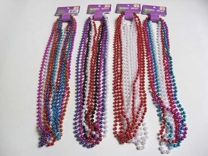 Yiwu-Mardi Gras de 6MM, 33 ", verde, blanco, rojo, collar de cuentas trenzadas de tres colores para el Día Nacional de México - Product Image 6