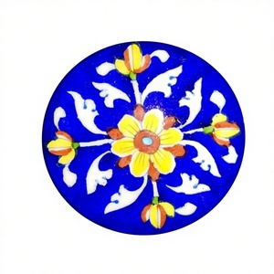 Ensemble de sous-verres ronds en céramique artisanale multicolores, modernes, écologiques et élégants, avec des motifs variés par KANT K - Product Image 1