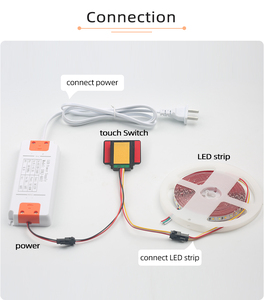 Giá rẻ 12V 3A 36 Wát một ba màu sắc thông minh stepless mờ điều khiển phòng tắm tường Led Gương cảm ứng chuyển đổi cho khách sạn - Product Image 3