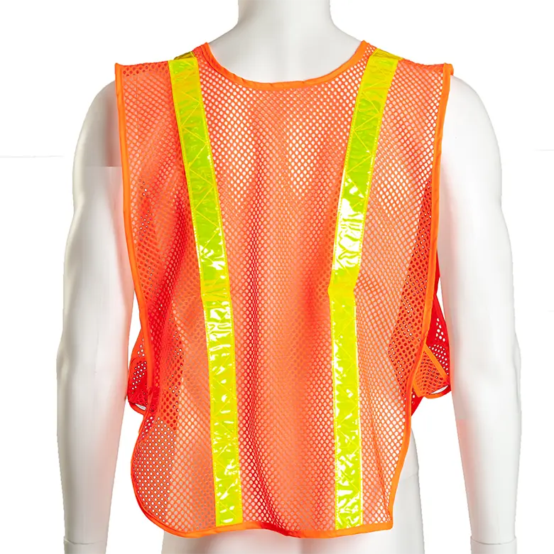 เสื้อกั๊กนิรภัยผ้าตาข่ายสะท้อนแสง Hi VIS เสื้อกั๊กนิรภัยชุดทำงานเทปสะท้อนแสงและเทปวิเศษเสื้อกั๊กนิรภัยผ้าตาข่าย