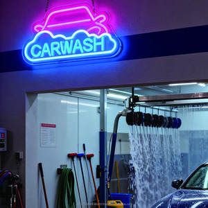 Hanging <b>LED</b> neon sign Russian car wash shop sign indicator indoor outdoor ambient light Russian luminous <b>letters</b> 5V - Product Image 4