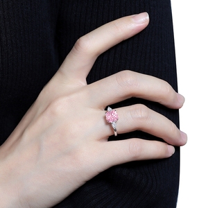 Anillo de Plata S925 con Diamante Rosa de Imitación de 2 Quilates, Corte Redondo, Estilo Dulce y Femenino, de la Fábrica de Joyería MUSHAN - Product Image 5