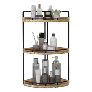 Estante Esquinero de Madera de 3 Niveles, Organizador de Cosméticos para Baño, Estante de Almacenamiento para Especias de Cocina - Product Image 1