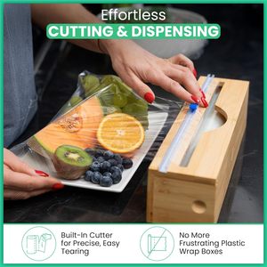 Green Stand Market Compostable Plastic <b>Wrap</b> 393 Ft Roll With Dispenser For Food Storage <b>Kitchen</b> Use - Product Image 4