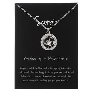 Colore argento 12 oroscopo segno zodiacale collana pendente per donne uomini costellazioni di cartone gioielli a stella girocollo regalo di compleanno - Product Image 2