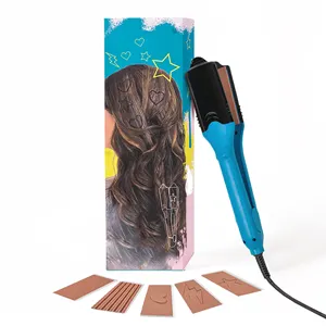 Saç sanatı 5 farklı plakalar eğlenceli şekiller Crimper ilk 3D görüntü saç baskı demir geliyor saç düzleştirici