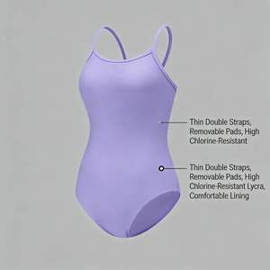 Maillot de bain une pièce <span class=keywords><strong>à</strong></span> double bretelles fines et très élastiques avec coussinets de poitrine amovibles, un maillot de bain ajusté pour femme - Product Image 3