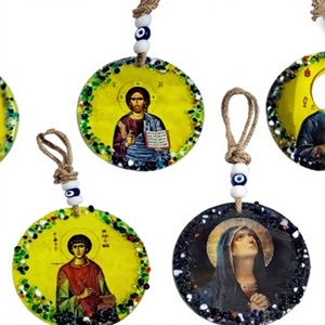 HANDMADE GLASS WALL DECORATIONS Magnetic <b>Christmas</b> Promotional <b>Novelty</b> <b>Gifts</b> with Digital Printing From DAFNI BIG PAZAR - Product Image 1