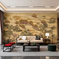 Papiers peints 3D personnalisés de style chinois pour le salon et la chambre à coucher, décoration murale pour la maison, faciles à installer