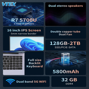 Vtex 16 Inch FHD IPS Bảng Điều Chỉnh Core I5 Bàn Phím Có Đèn Nền Máy Ảnh Màn Trập Loa Văn Phòng Kinh Doanh Máy Tính Xách Tay Máy Tính Trò Chơi Máy Tính Xách Tay - Product Image 6