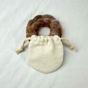 Premium Quality Round Bottom Cotton Double String <b>Pouch</b> Custom Logo Printed Cotton Bag Small Natural <b>Drawstring</b> <b>Pouch</b> Bag - Product Image 2