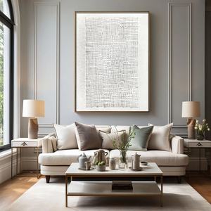 Arte Mural 3D Contemporáneo, Arte Abstracto Blanco Wabi Sabi, Pintura en Lienzo para Decoración Moderna del Hogar y Galería - Product Image 5