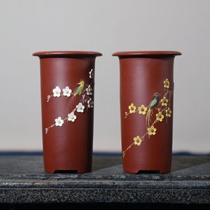 Macetas de Bonsái Hechas a Mano de Arcilla Morada, Macetas Miniatura de Escritorio, Macetas Pequeñas de Arcilla Roja del Tamaño de un Pulgar - Product Image 4