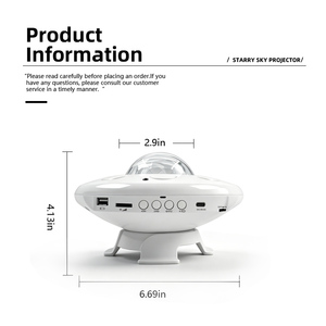 Wireless BT Music Player Remote Ocean Wave Ambient <b>Light</b> Bedroom Decor Gift Starry Sky Projector UFO <b>LED</b> <b>Night</b> <b>Light</b> - Product Image 1