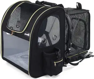 Mochila transportadora para perros y gatos, bolsa extensible para perros, senderismo, viaje, Camping, mascotas, hasta 18 libras